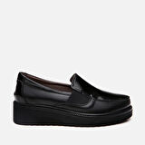 Hakiki Deri Siyah Kadın Loafer
