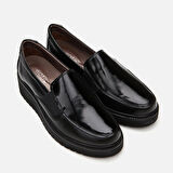 Hakiki Deri Siyah Kadın Loafer