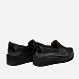 Hakiki Deri Siyah Kadın Loafer