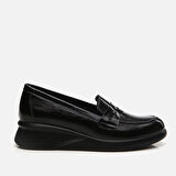 Hakiki Deri Siyah Kadın Loafer