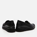 Hakiki Deri Siyah Kadın Loafer