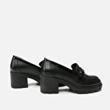 Hakiki Deri Siyah Kadın Loafer