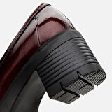 Hakiki Deri Bordo Kadın Loafer