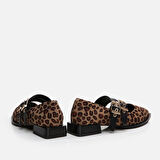 Mary Jane Leopar Desenli Kadın Loafer