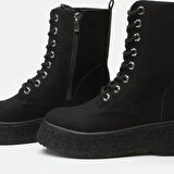 Siyah Kadın Düz Bot