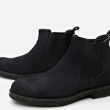 Hakiki Deri Lacivert Erkek Günlük Bot