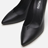 Hakiki Deri Siyah Kadın Stiletto