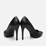 Hakiki Deri Siyah Kadın Stiletto