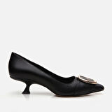 Hakiki Deri Siyah Kadın Stiletto