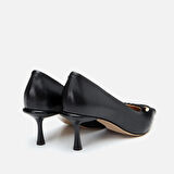 Hakiki Deri Siyah Kadın Stiletto