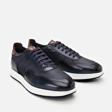 Erkek Deri Lacivert Spor Ayakkabı