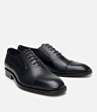 Erkek Deri Lacivert Bağcıklı Şık Klasik Ayakkabı