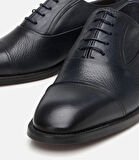 Erkek Deri Lacivert Bağcıklı Şık Klasik Ayakkabı