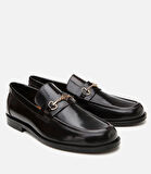 Erkek Deri Bordo Toka Detaylı Klasik Loafer