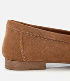 Kadın Süet Deri Taba Tokalı Klasik Loafer
