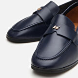 Hakiki Deri Lacivert Kadın Loafer