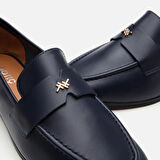 Hakiki Deri Lacivert Kadın Loafer