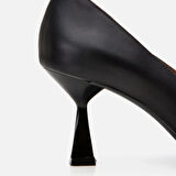 Hakiki Deri Siyah Kadın Stiletto