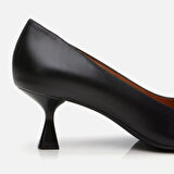 Hakiki Deri Siyah Kadın Stiletto