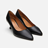 Hakiki Deri Siyah Kadın Stiletto