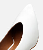 Kadın Deri Ekru Zincir Detaylı Stiletto