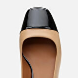 Hakiki Deri Siyah Kadın Kalın Topuk