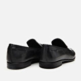 Erkek Deri Siyah Püskül Detaylı Loafer