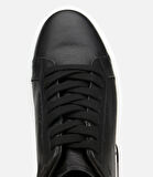 Erkek Deri Siyah Hafif Tabanlı Spor Ayakkabı