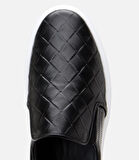 Erkek Deri Siyah Baskılı Günlük Loafer