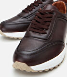 Erkek Deri Kahverengi Yumuşak Tabanlı Spor Ayakkabı