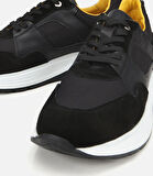 Erkek Süet Deri Siyah Hafif Tabanlı Spor Ayakkabı