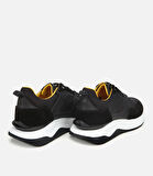 Erkek Süet Deri Siyah Hafif Tabanlı Spor Ayakkabı