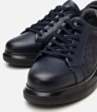 Erkek Deri Lacivert Şeffaf Tabanlı Spor Ayakkabı