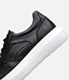 Erkek Deri Siyah Yüksek Tabanlı Spor Ayakkabı