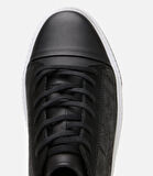 Erkek Deri Siyah Baskılı Spor Ayakkabı