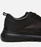 Erkek Deri Siyah Ultra Hafif Tabanlı Spor Ayakkabı