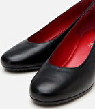 Kadın Deri Siyah Dolgu Topuklu Ayakkabı