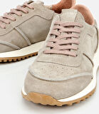Kadın Süet Deri Bej Spor Ayakkabı