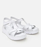 Kadın Deri Beyaz Ayarlanabilir Comfort Sandalet
