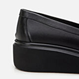 Hakiki Deri Siyah Kadın Loafer
