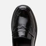 Hakiki Deri Siyah Kadın Loafer