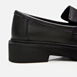 Hakiki Deri Siyah Kadın Loafer