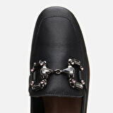 Hakiki Deri siyah Kadın Loafer