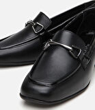 Kadın Deri Siyah Tokalı Loafer