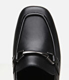 Kadın Deri Siyah Tokalı Loafer