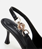 Kadın Siyah Arkası Açık Stiletto