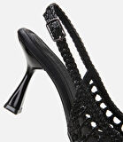 Kadın Siyah Örgü Detaylı Arkası Açık Stiletto