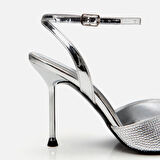 Lame Kadın Taşlı Stiletto