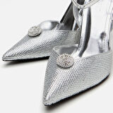 Lame Kadın Taşlı Stiletto