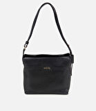 Kadın Deri Siyah Ayarlanabilir Askılı Omuz Çantası